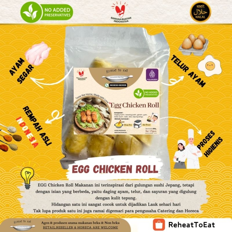 

ReheatToEat Egg Chicken Roll / Isi : 15 Pcs *HALAL*