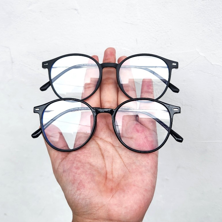 Kacamata Terbaru Frame Bulat Kecil Ringan UNISEX Pria/Wanita Bisa NORMAL MINUS SILINDER TR 1598