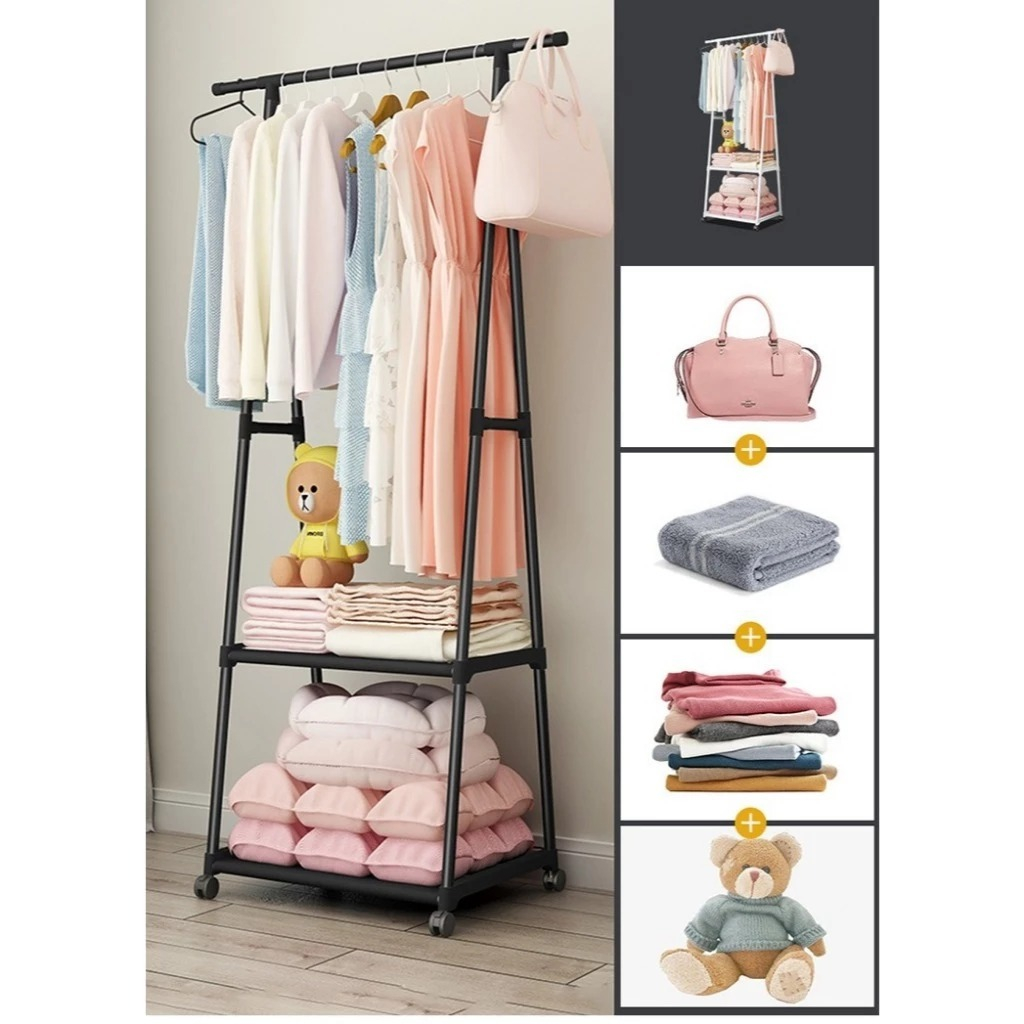 Gantungan Baju Aesthetic Rak Portable Triangle Stand Hanger Jemuran Baju