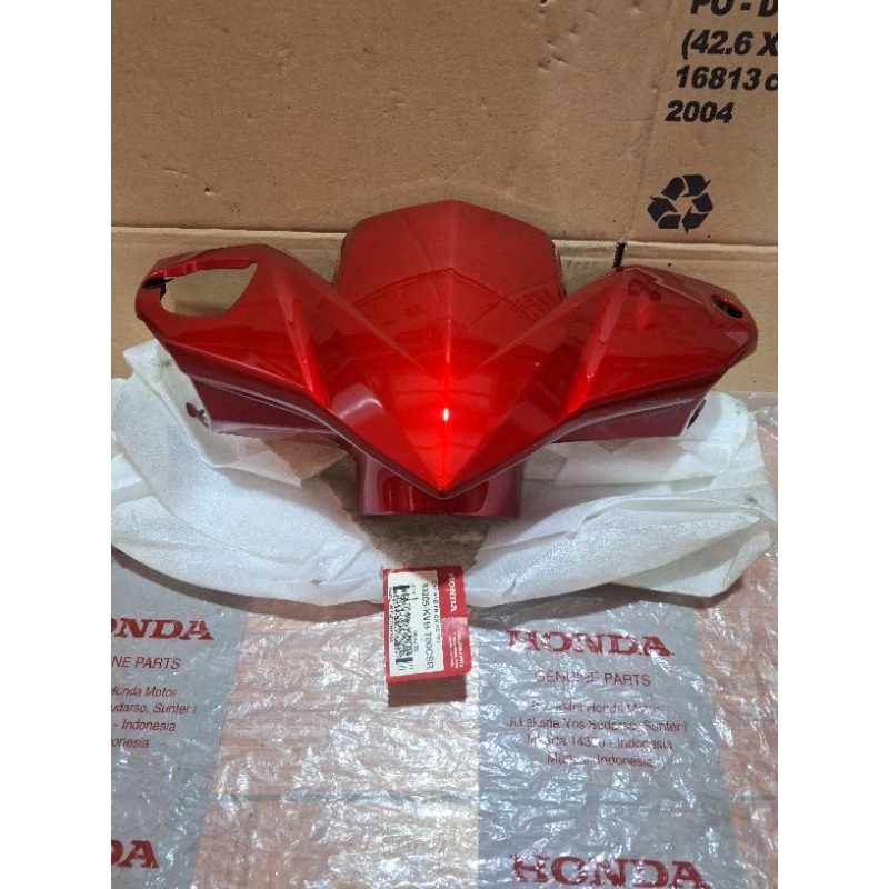 cover batok lampu depan vario techno 110 cbs karbu original ahm honda 53205-kvb-t00csr merah