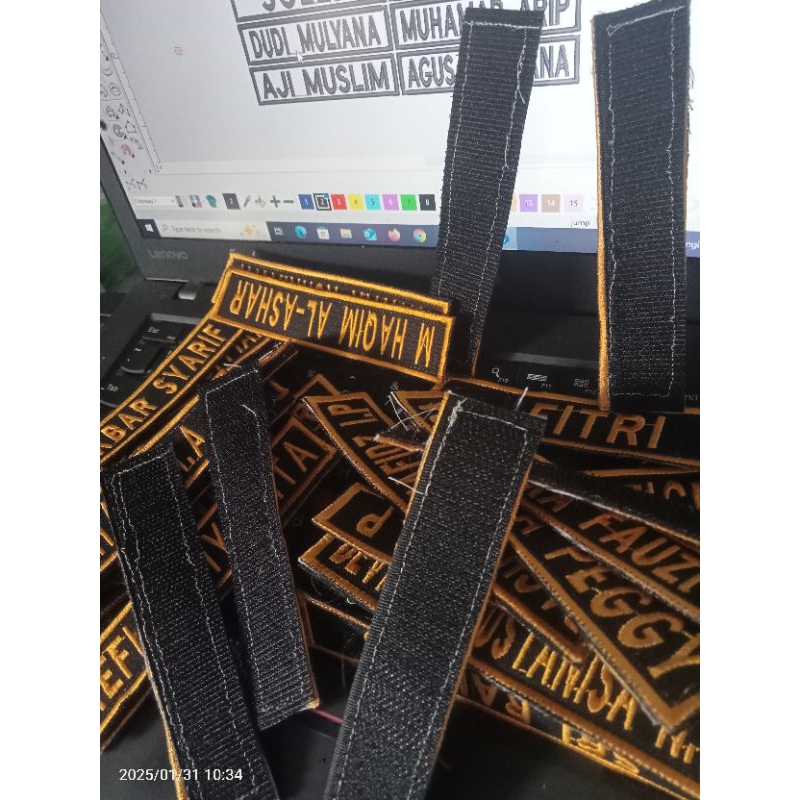 BORDIR NAMA PEREKAT/PEREPET TIMBUL 3D KOMPUTER