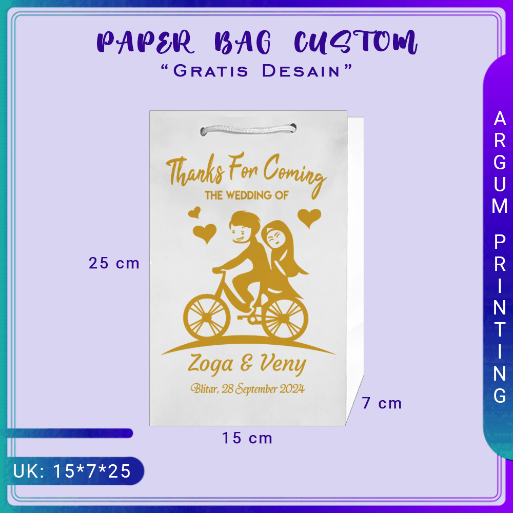 

PAPER BAG 15*7*25 PUTIH FREE SABLON | TAS OLEH-OLEH | TAS SOUVENIR| TAS KADO | PAPER BAG CUSTOM