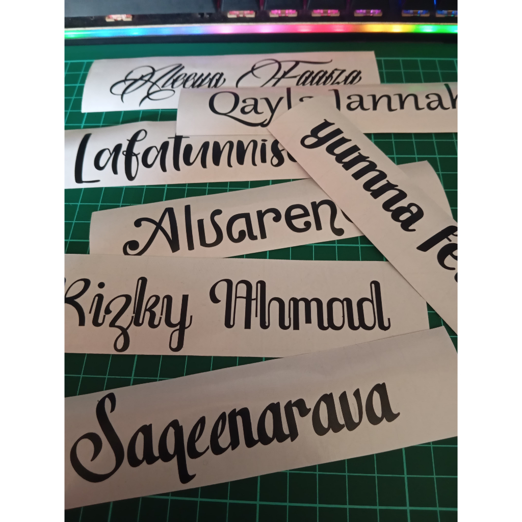 STIKER CUTTING NAMA CUSTOM/STIKER TIMBUL