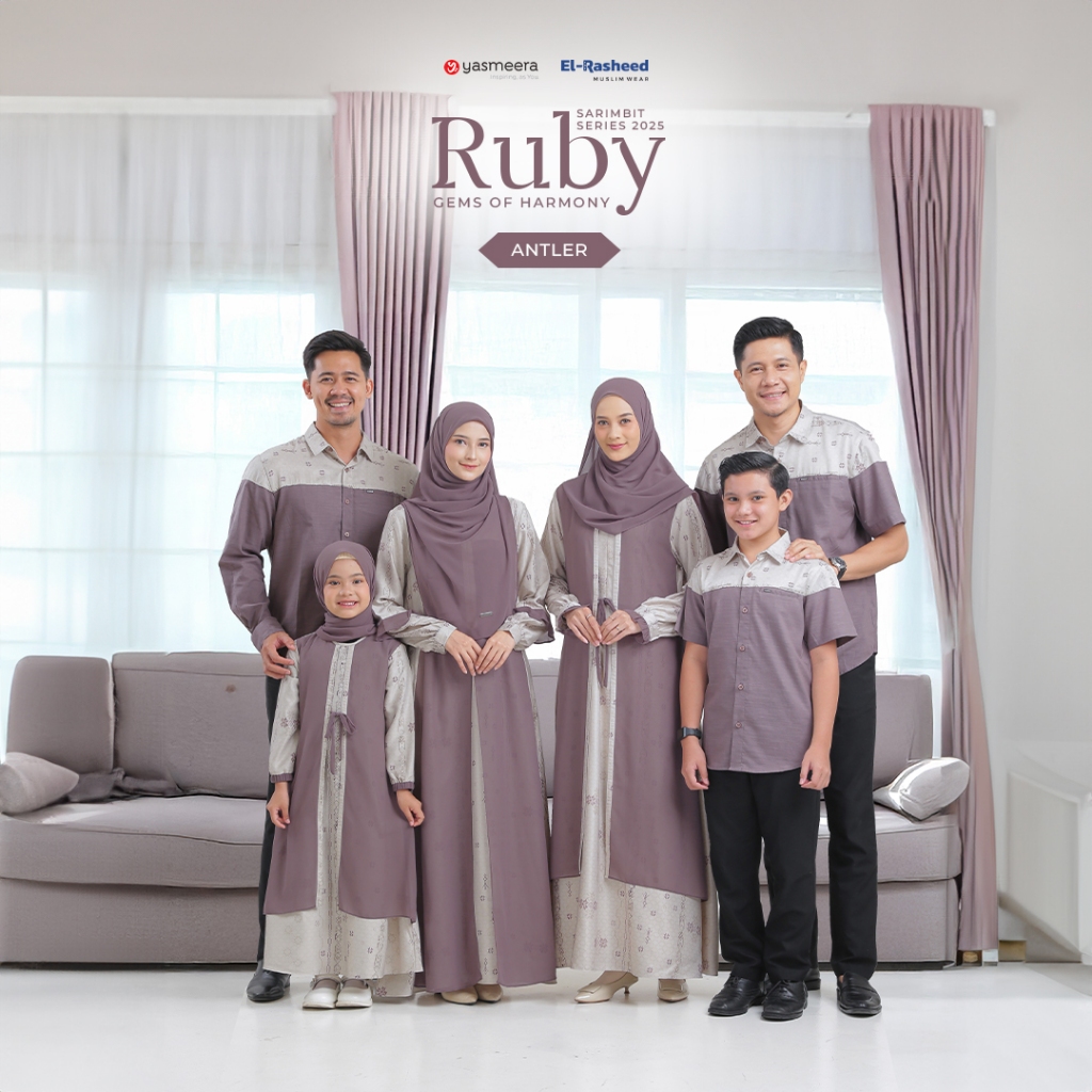 SARIMBIT 2025 RUBY SERIES - ANTLER - Family Set Keluarga / Baju Lebaran Keluarga Muslim