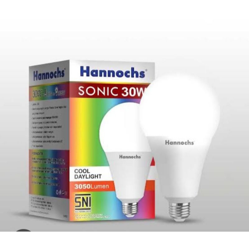 Lampu Bohlam LED Hannochs 30 Watt Cahaya Putih