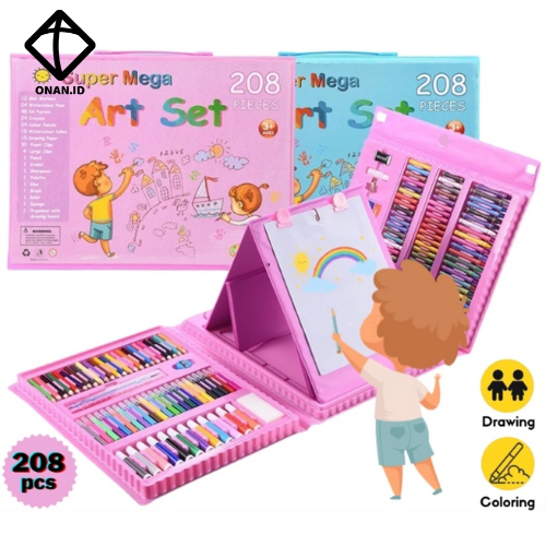 

ONAN Krayon Warna Lengkap 208 buah / Krayon Oil-Pastel Anak / Alat Menggambar & Mewarnai Lengkap 208 buah | Kit Art Supplies Painting Set / Crayon Set 208 Pcs / Hadiah Krayon Anak