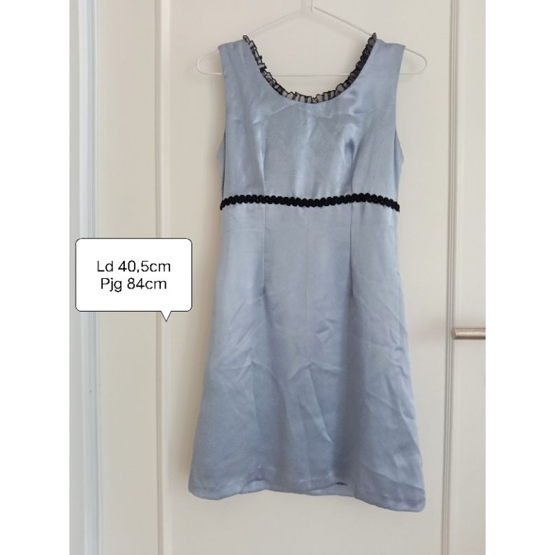 [size xs-s] Preloved mini party dress pesta biru cantik anak abg remaja anak tanggung