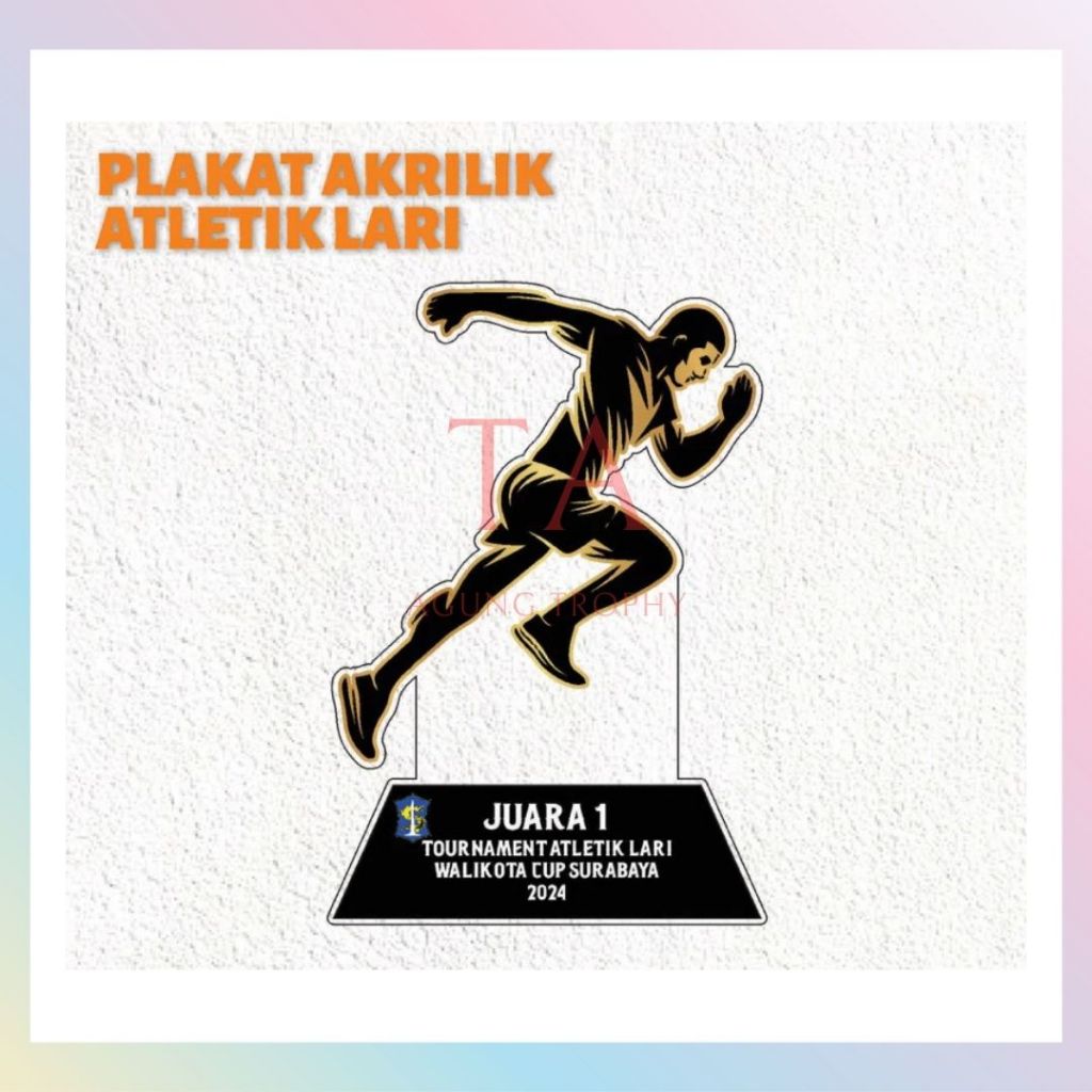 Piala Lomba Lari Piala Lomba Atletik Plakat Lari Plakat Lomba Lari Akrilik Custom