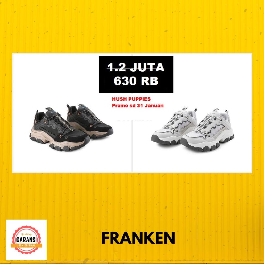Sepatu sneakers Hush Puppies pria seri FRANKEN 100% Original Store