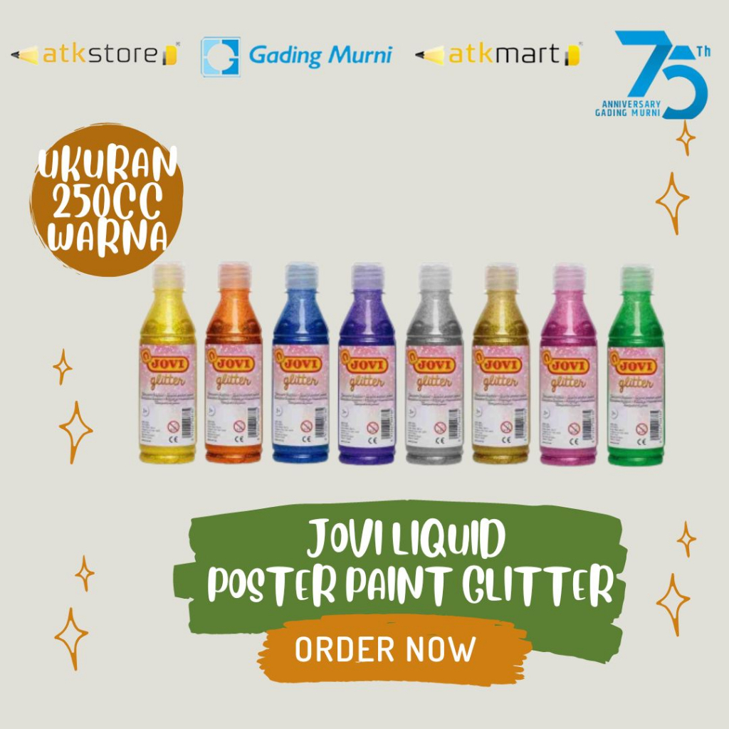 

Jovi Liquid Poster Paint Glitter Ukuran 250CC Warna