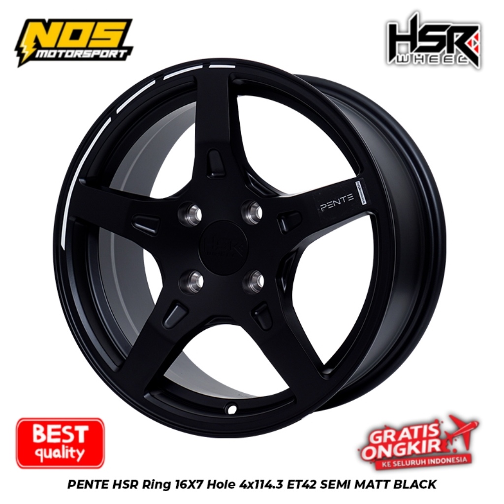 VELG HSR PENTE R16 PCD 4X114 UNTUK AVANZA XENIA LIVINA EVALIA DLL | VELG MOBIL RACING PALANG 5 R16