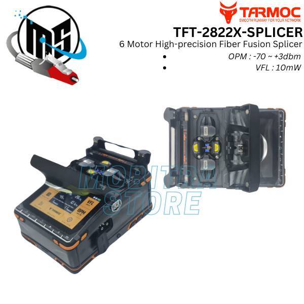 Tarmoc TFT-2822X-SPLICER | 6 Motor Fiber Optic Fusion Splicer  Alat Splicing