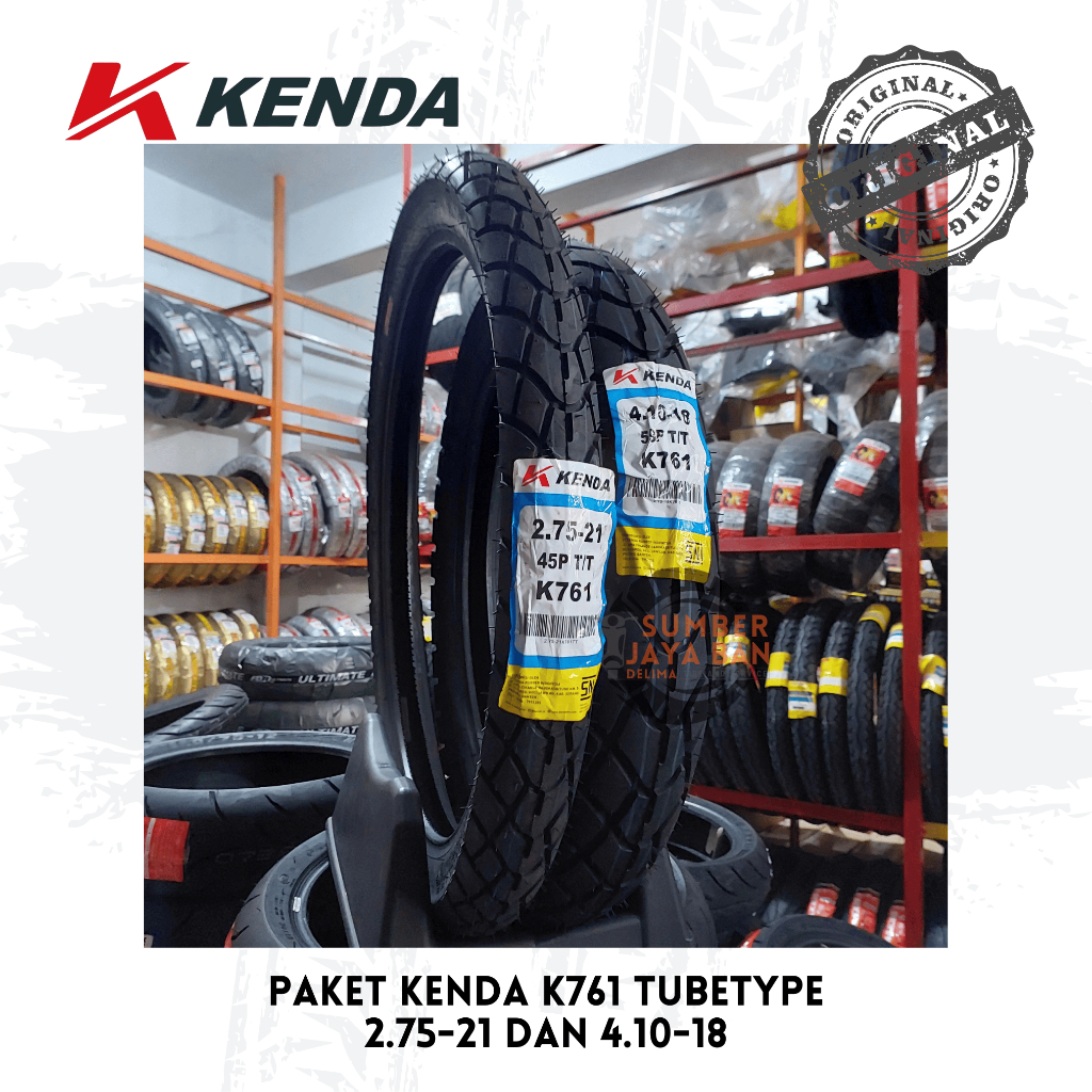 Paket Ban Sepasang Kenda K761 2.75 -21 Dan 4.10 -18 Semi Trail Dual Purpose Tubetype Tube Type Benen