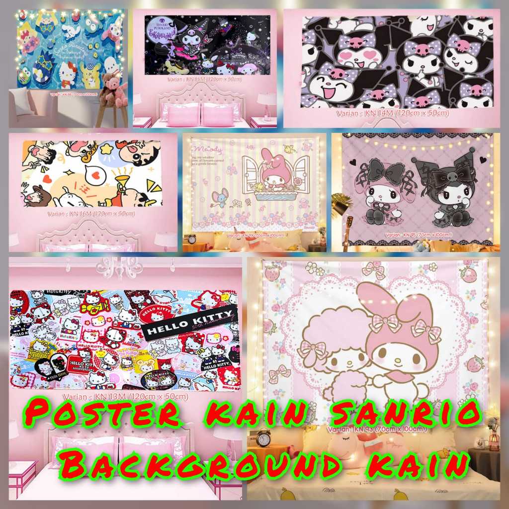 HS BACKGROUND SANRIO POSTER KAIN PETA MAP POSTER KAIN PEGUNUNGAN POSTER KAIN KARTUN BACKGROUND KAIN 