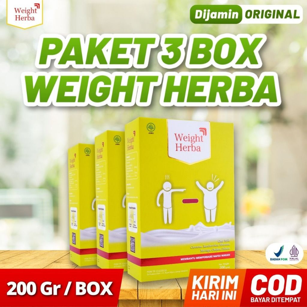 

PROMO (3 BOX) - Weight Herba Susu Kambing Tingkatkan Nafsu Makan & Penggemuk Badan Alami Isi 200gr