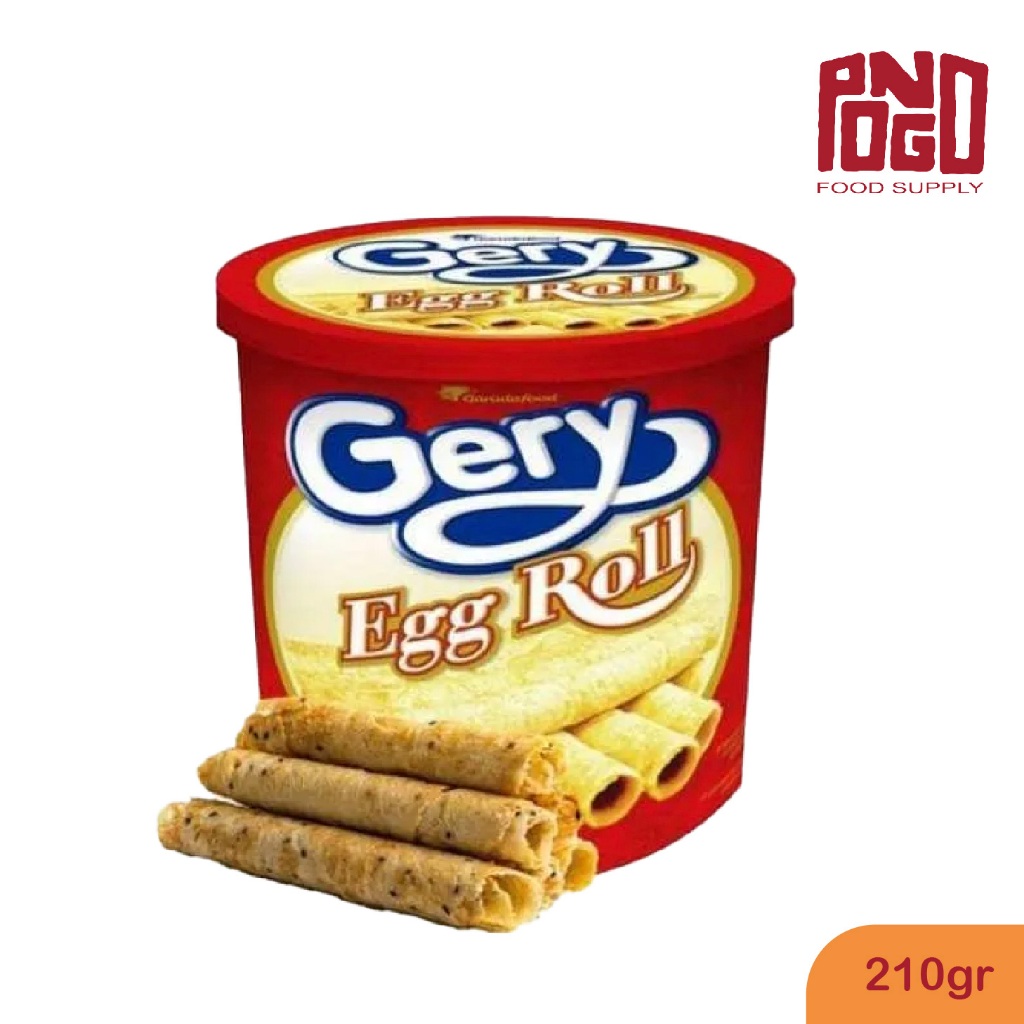 

Gery Wafer Egg Roll 210gr Wafer Biskuit Lebaran