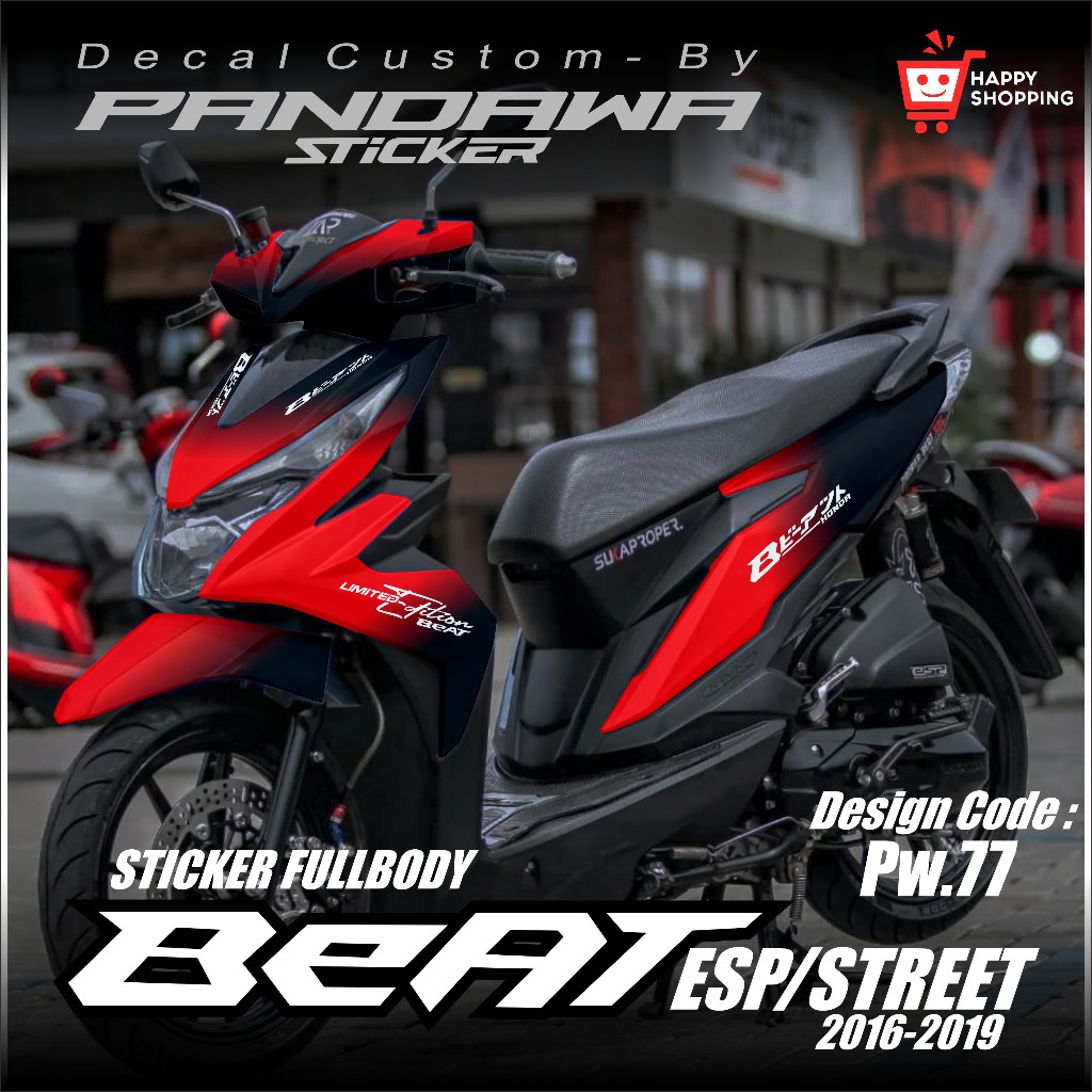 (COD) TERBARU Decal Sticker Honda Beat ESP BEAT STREET Full body 2016 2017 2018 2019 - Stiker Skotle