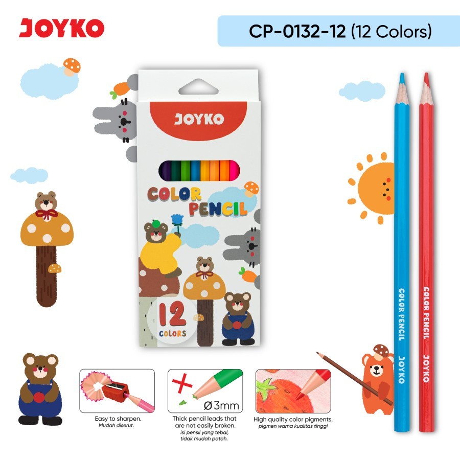 

Color Pencil Pensil 12 Warna Joyko CP-0132-12