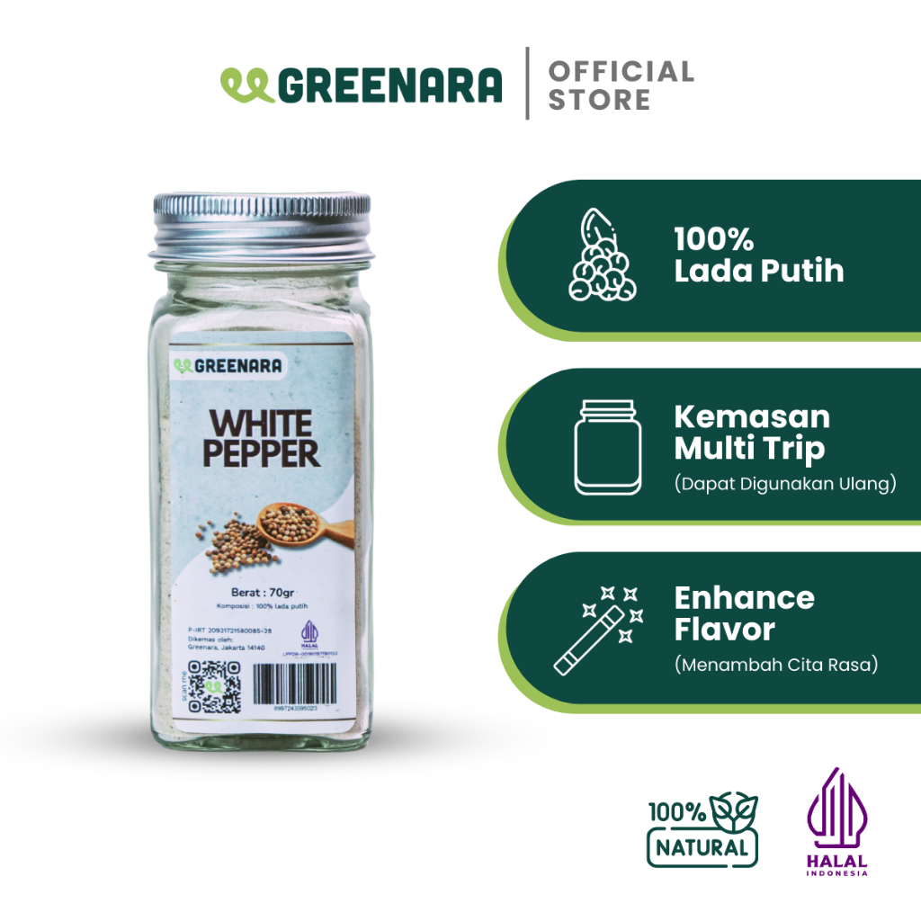 

Greenara - Lada Putih Bubuk 70gr / Ground White Pepper