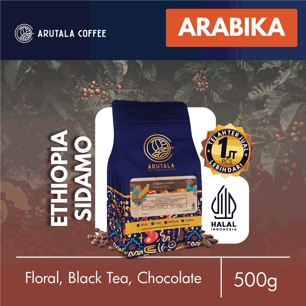 

ARUTALA Kopi Ethiopia Sidamo Arabica 500 Gram