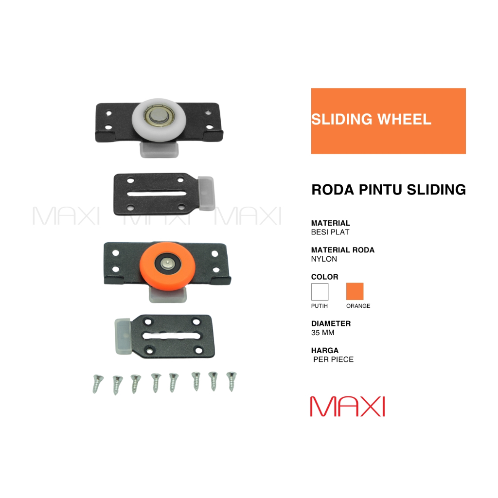 HUBEN Roda Pintu Lemari Sliding Orange / SD-753