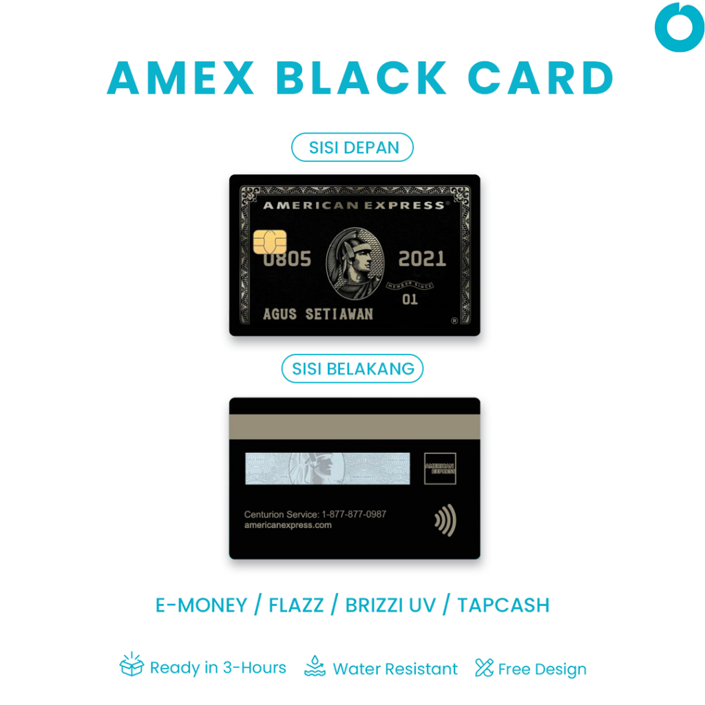 Kartu Flazz Gen 2 AMEX Black Card Custom eToll BCA American Express