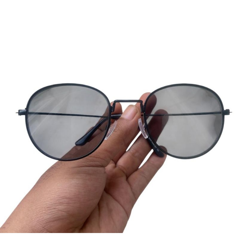 Sph1002SG-Kacamata Minus kacamata rabun jauh model oval besi lensa warna grey anti uv tersedia ukura