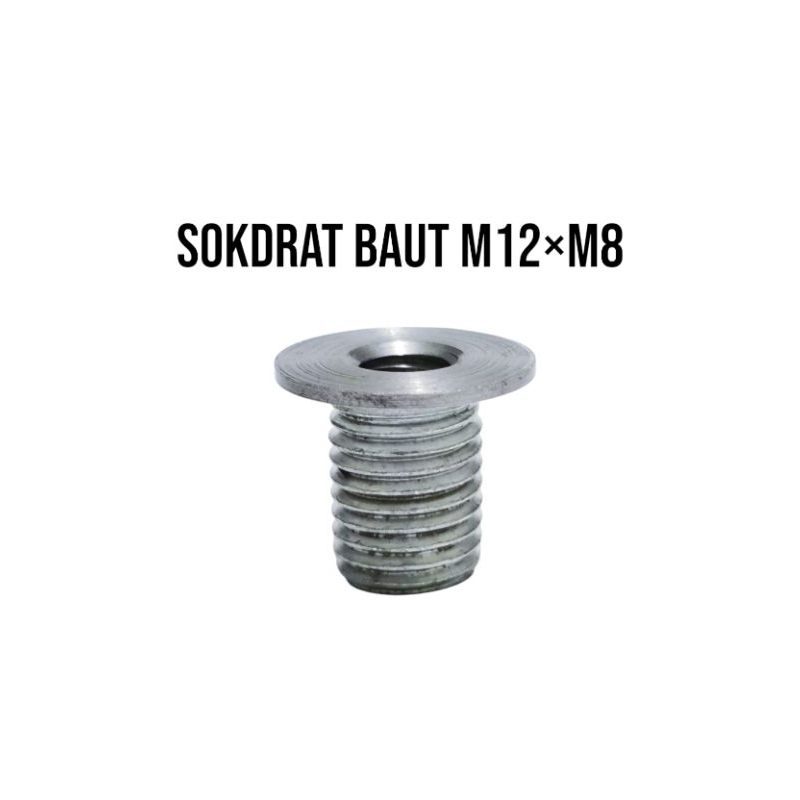 Sokdrat Sok Drat Baut 17 Ke Baut 12 . Sok Drat Ulir M12×M8 Baut Lubang Oli Motor Standart