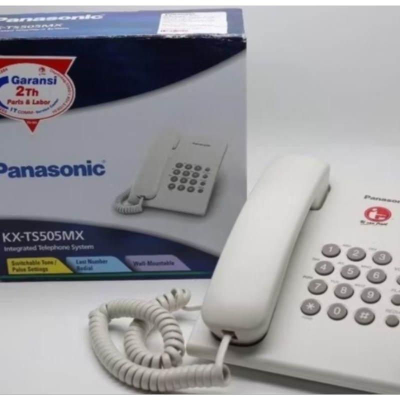pesawat telepon panasonic KXT505 putih Baru