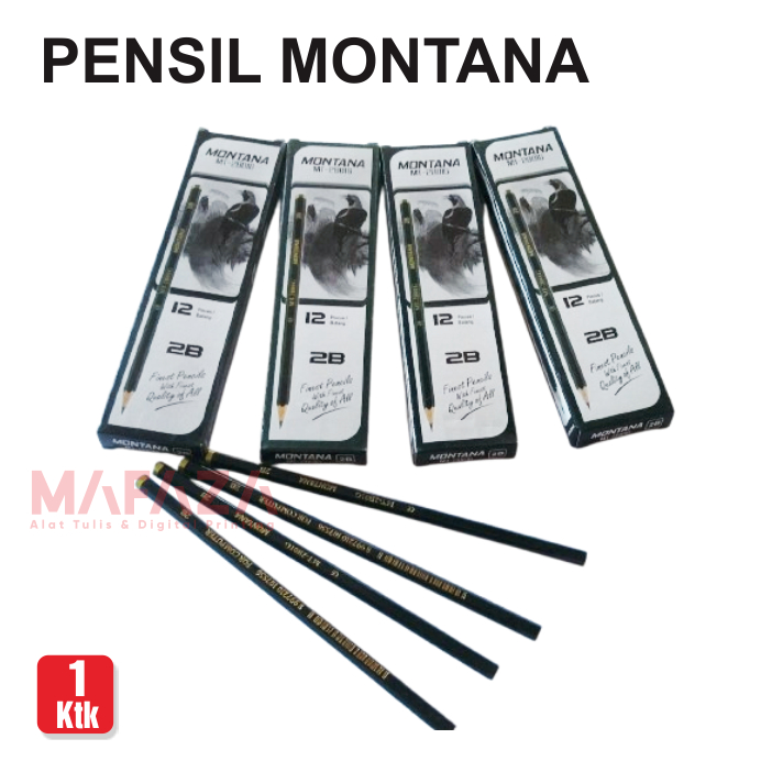 

1 [Ktk] 12 pcs / 1 Lusin PENSIL MONTANA PENSIL 2B COMPUTER PENSIL UJIAN