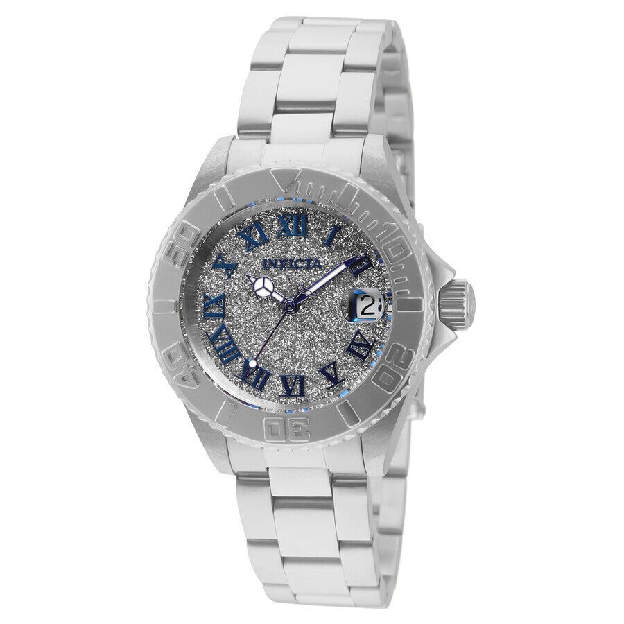 Jam Tangan Invicta Quartz Silver Glitter Dial Ladies Watch 33360