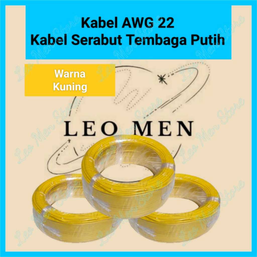 Kabel AWG 22~Kabel Serabut AWG 22~TINNED CU~Tembaga Putih~KUNING
