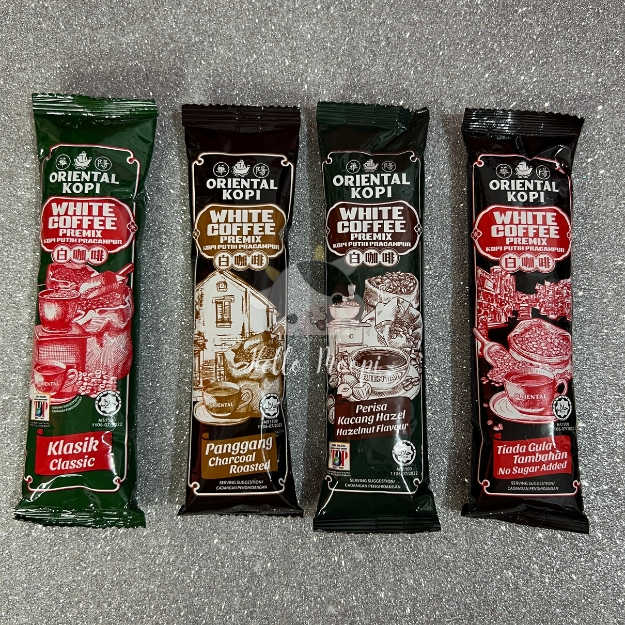 

Oriental Kopi Classic White Coffee / Roasted White Coffee / Hazelnut White Coffee / No Sugar Added White Coffee / Kopi Malaysia