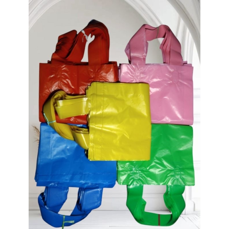 

(100 pcs) Kantong Plastik Softhandle - Shopping Bag HD ukuran 15x23