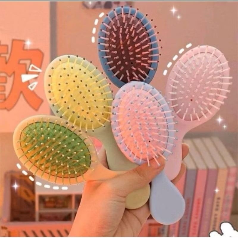 Sisir Rambut Aesthetic Lucu / Sisir Rambut Anti Kusut Bentuk Oval