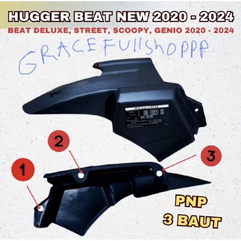 Spakbor kolong Beat LED LUBANG 3 tahun 2020-2026