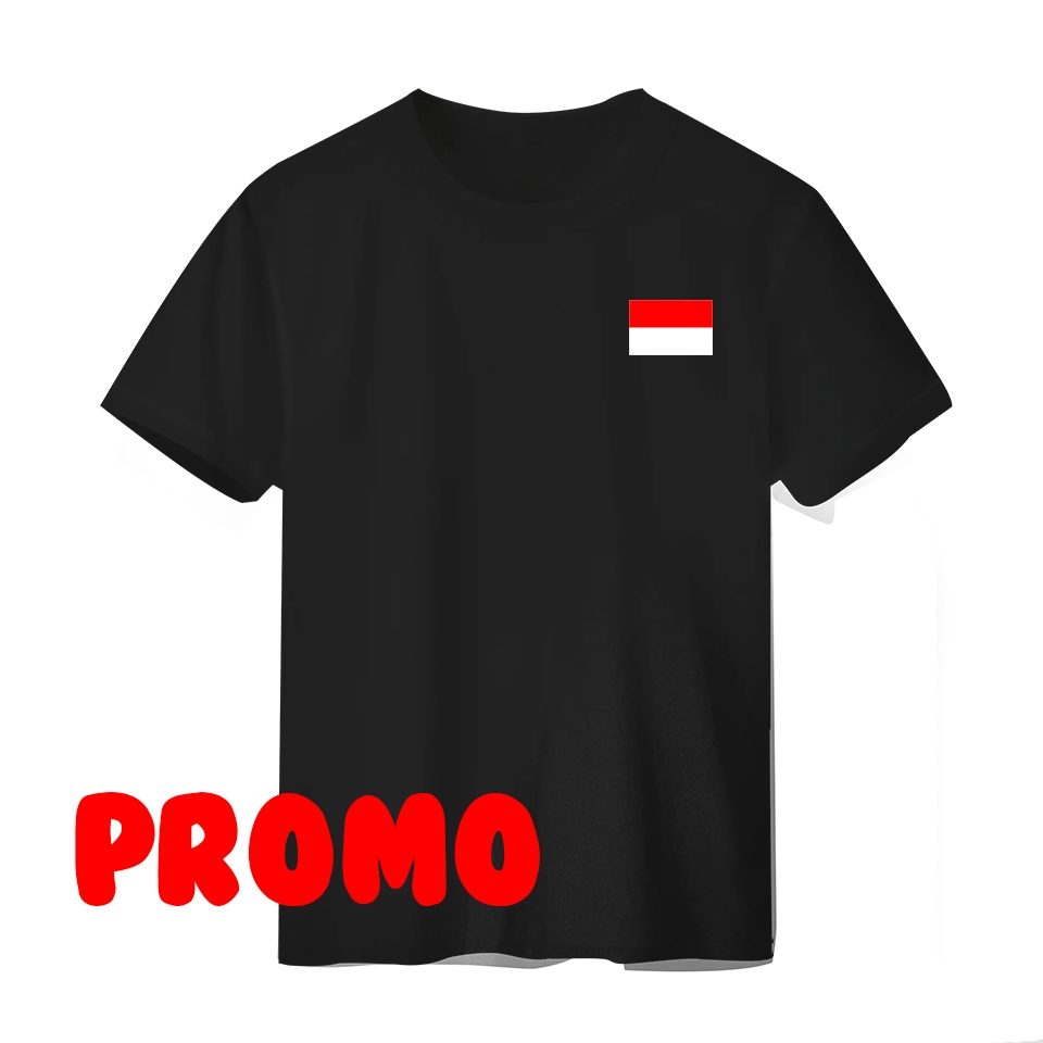 Kaos Hitam Promo logo bendera