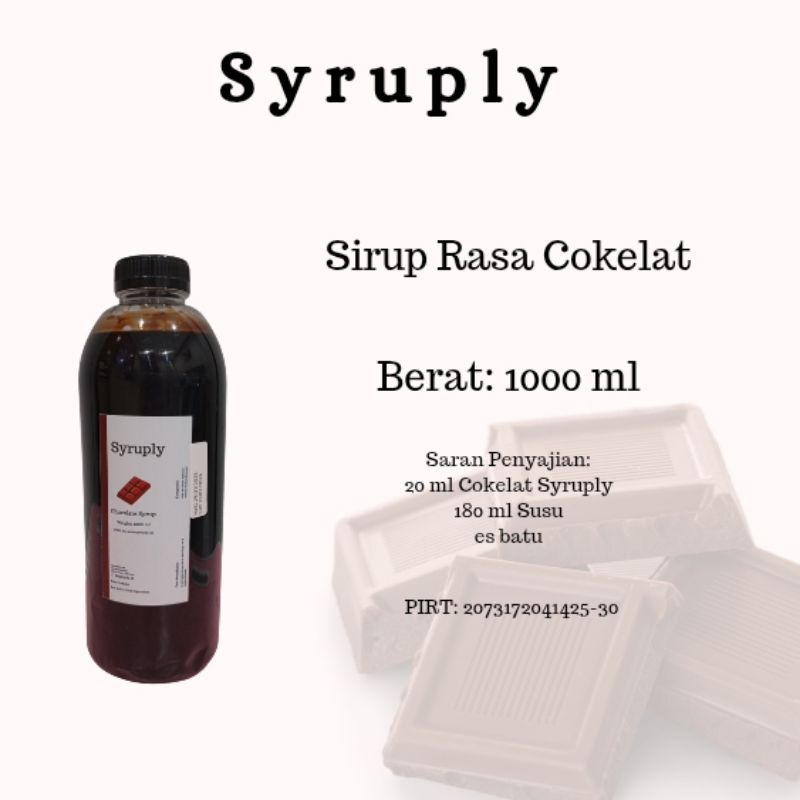 

Syruply Chocolate 1000 ml - Sirup Rasa Cokelat