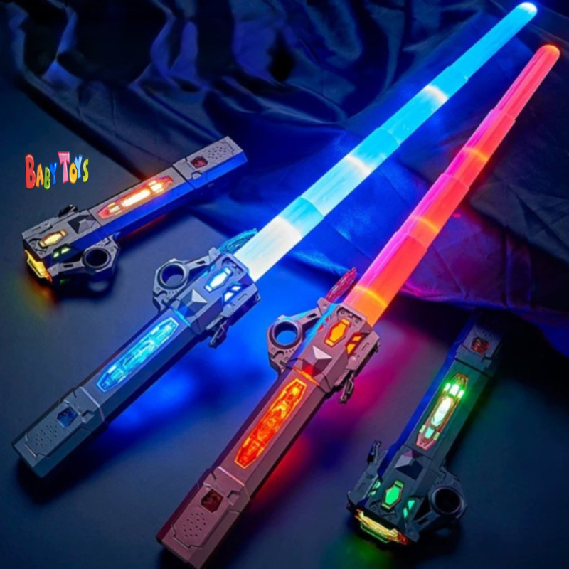 BabyToys Mainan Anak Laki Laki Pedang LightSaber 2 in 1 Laser Light Saber LED Lampu Suara