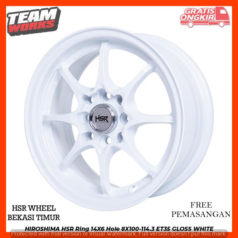 PELEK MOBIL R14 FULL PUTIH UNTUK ACCENT FUTURA JAZZ AGYA HSR HIROSHIMA LEBAR6 PCD 4X100/4X114,3 ET35