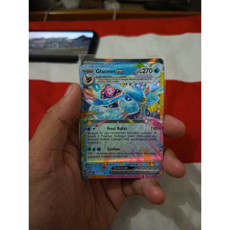 kartu pokemon bahasa Indonesia sv8a glaceon ex rr