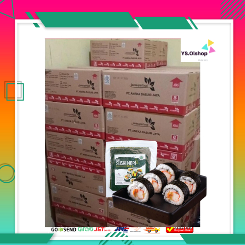 

1 Dus isi 20 Pack x 50 Lembar Java Sushi Nori HALAL Seaweed Rumput Laut Sushi Untuk Kimrian Gimbab