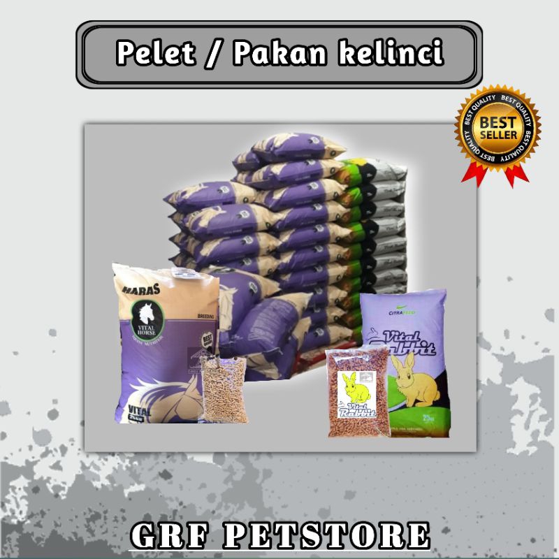 pelet kelinci 25kg Haras dan Vital rabbit / pakan kelinci hias maupun pedaging
