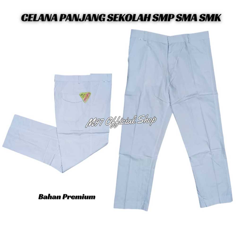 Celana Putih Sekolah Premium Celana Panjang Putih Pria Celana Putih SMP SMA Panjang Celana Sekolah