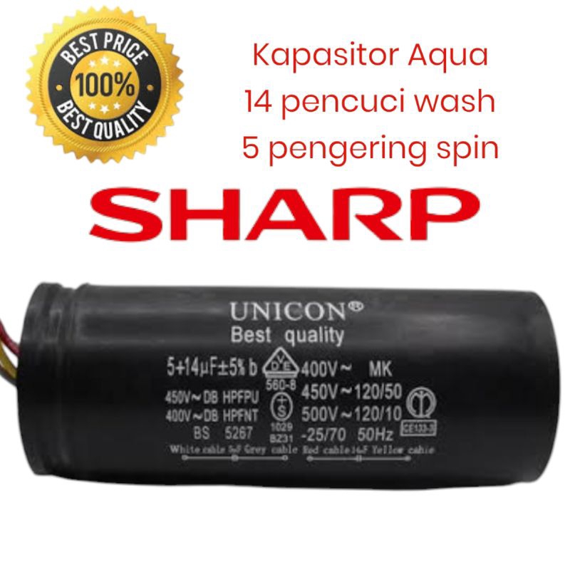Kapasitor mesin cuci Sharp 14 kg mesin cuci 2 tabung
