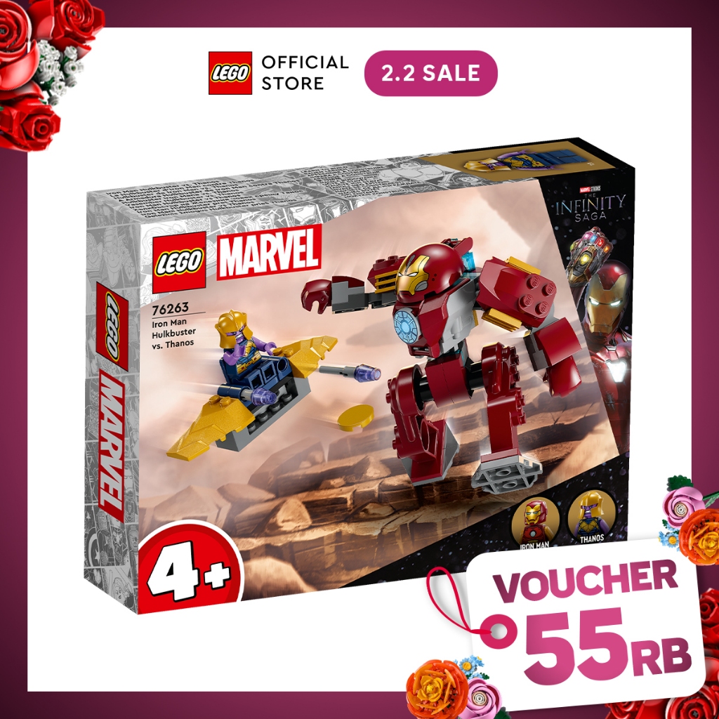 LEGO Super Heroes Marvel 76263 Iron Man Hulkbuster vs. Thanos Building Toy Set (66 Pieces) Super Her