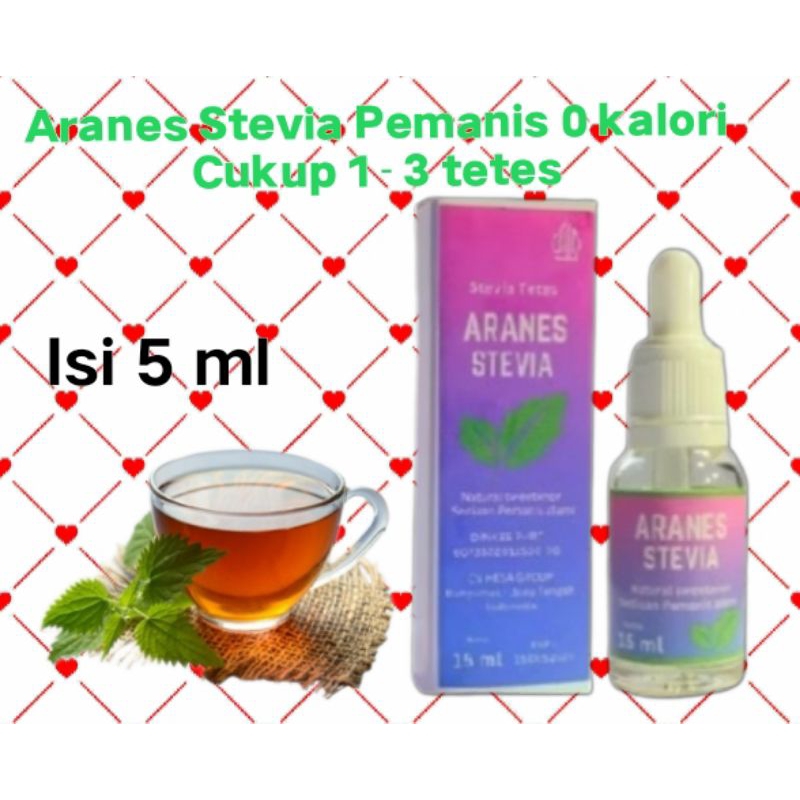 

Original Aranes Stevia Natural Sweetener 5mL Cair Pemanis Alami Diabetes & Diet Friendly Liquid Beerdu KILUA Pemanis Gula Alami - 0 Kalori
