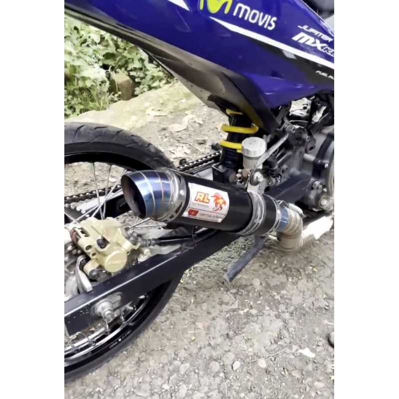 selencer knalpot racing red Leo inlet 50mm MX king MX new Sonic Supra GTR CB150R satria Fu Jupiter e