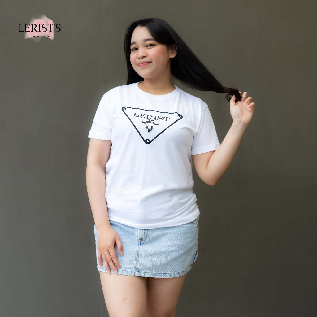 O-neck motif Lerist Roma-Kaos Katun Atasan Wanita Leher Bulat Cotton Combed 30s premium Lerist