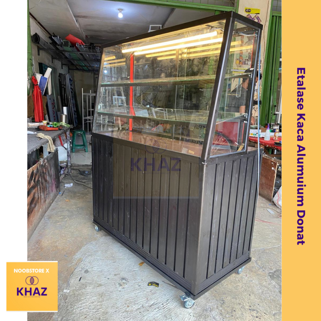 Etalase Makanan Snack Alumunium Roti P120cm